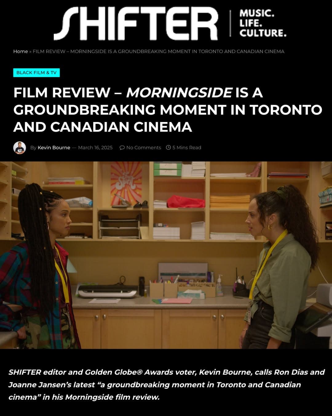 SHIFTER: A groundbreaking moment in Toronto and Canadian cinema.